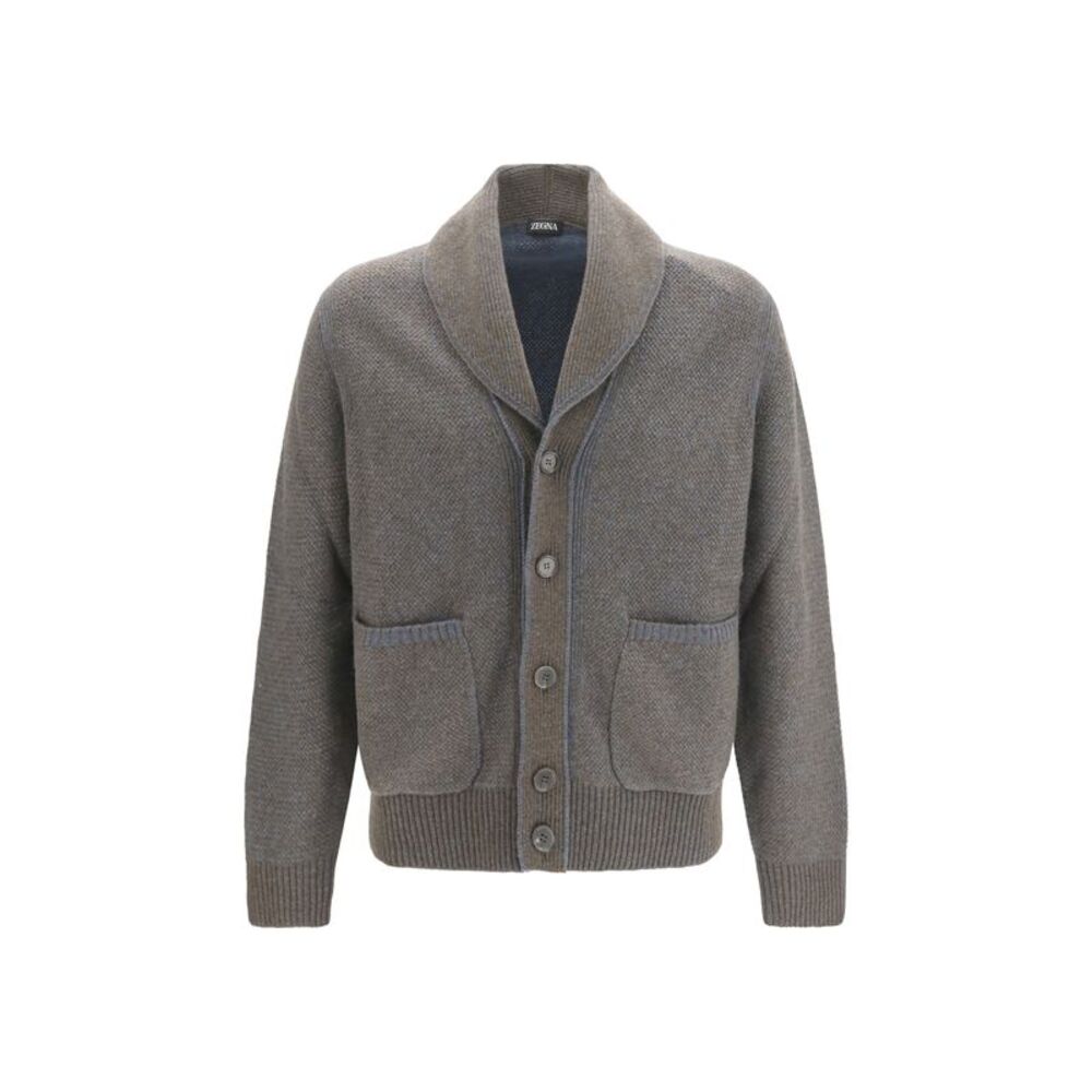 Zegna Men Cashmere And Wool V-Neck Cardigan